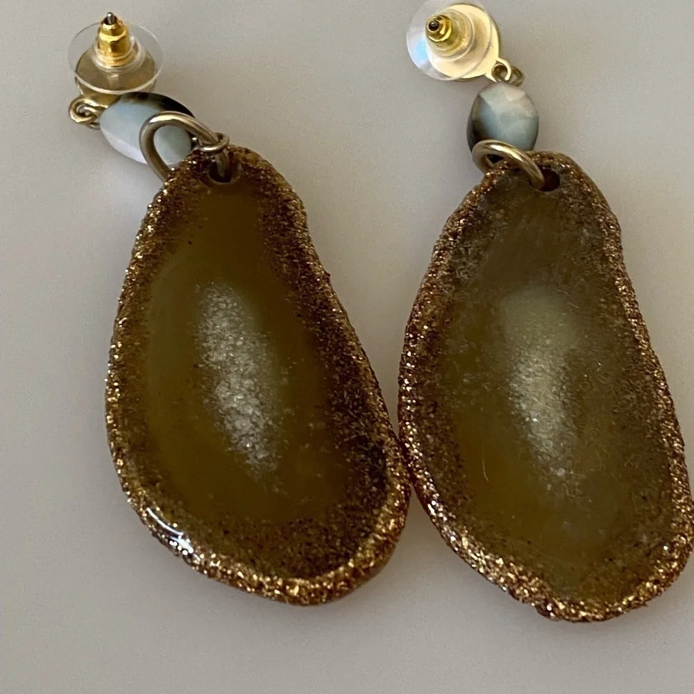 Earrings Drops Drops Acrylic Stone Design Vintage 3.5”